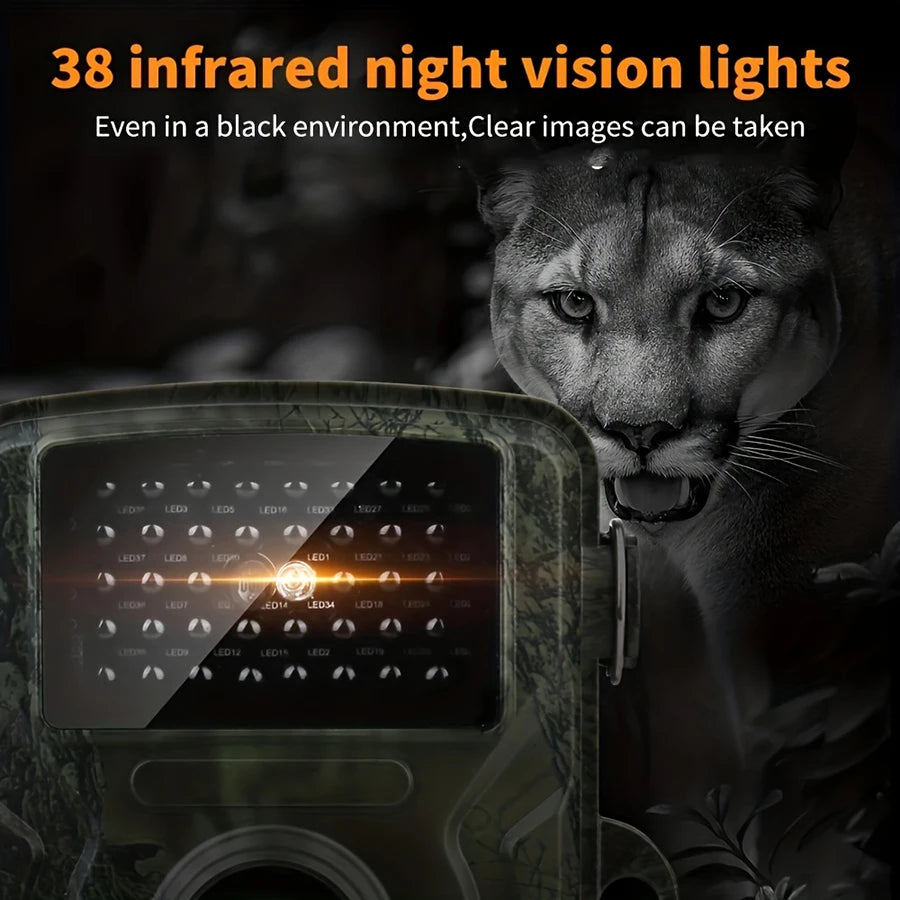 Hunting Camera with 32G Memory Card Hunting Machine Field Hunting HD Camera Suitable for Outdoor Camping Security Monitoring