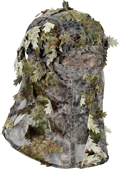 Hunting Camo Mask Full Face Covering, Ghillie Camouflage 3D Leafy Headwear Breathable Adjustable
