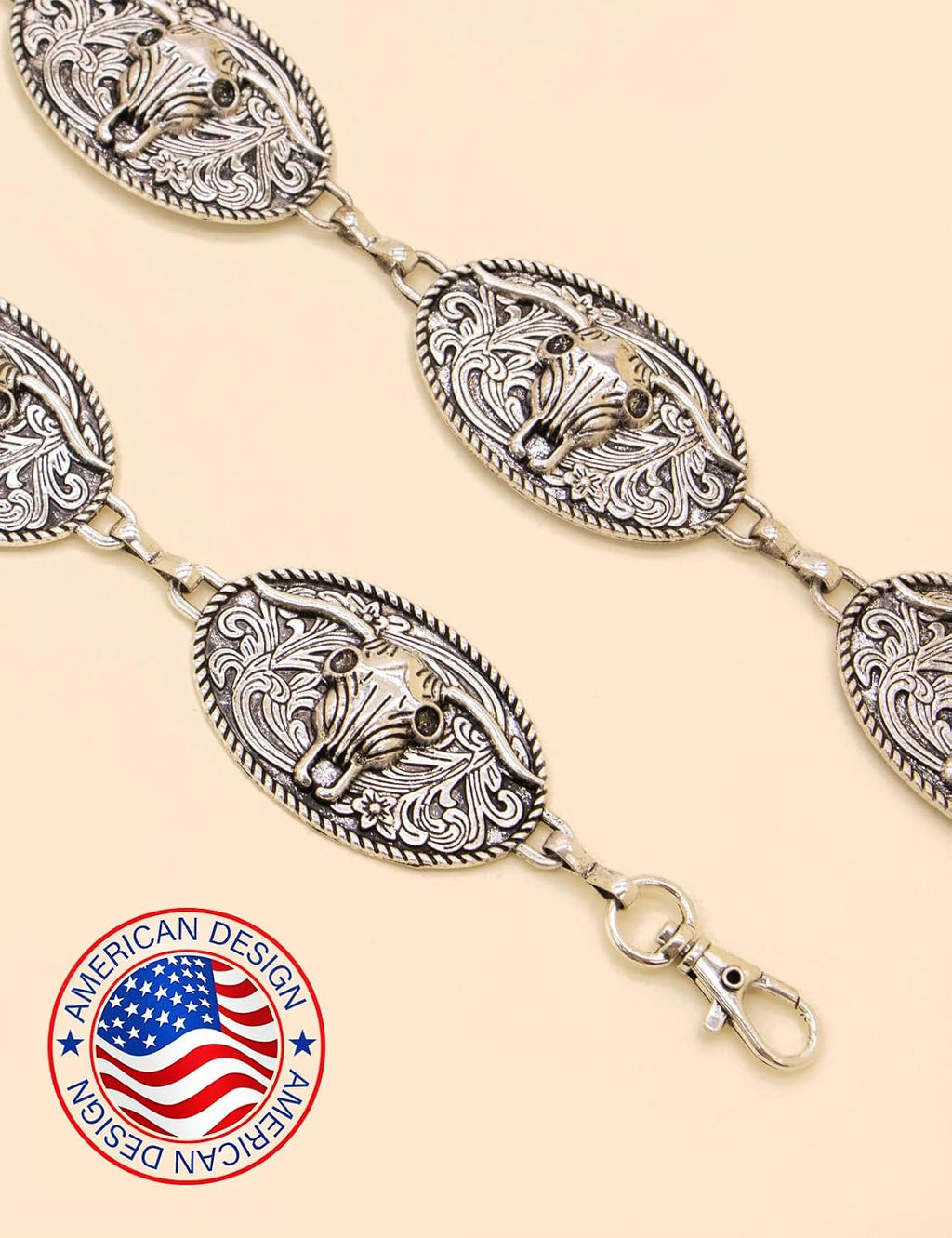 Western Metal Concho Belt for Women Cowgirl Chain Belts for Dresses Jeans Country Concert Outfit