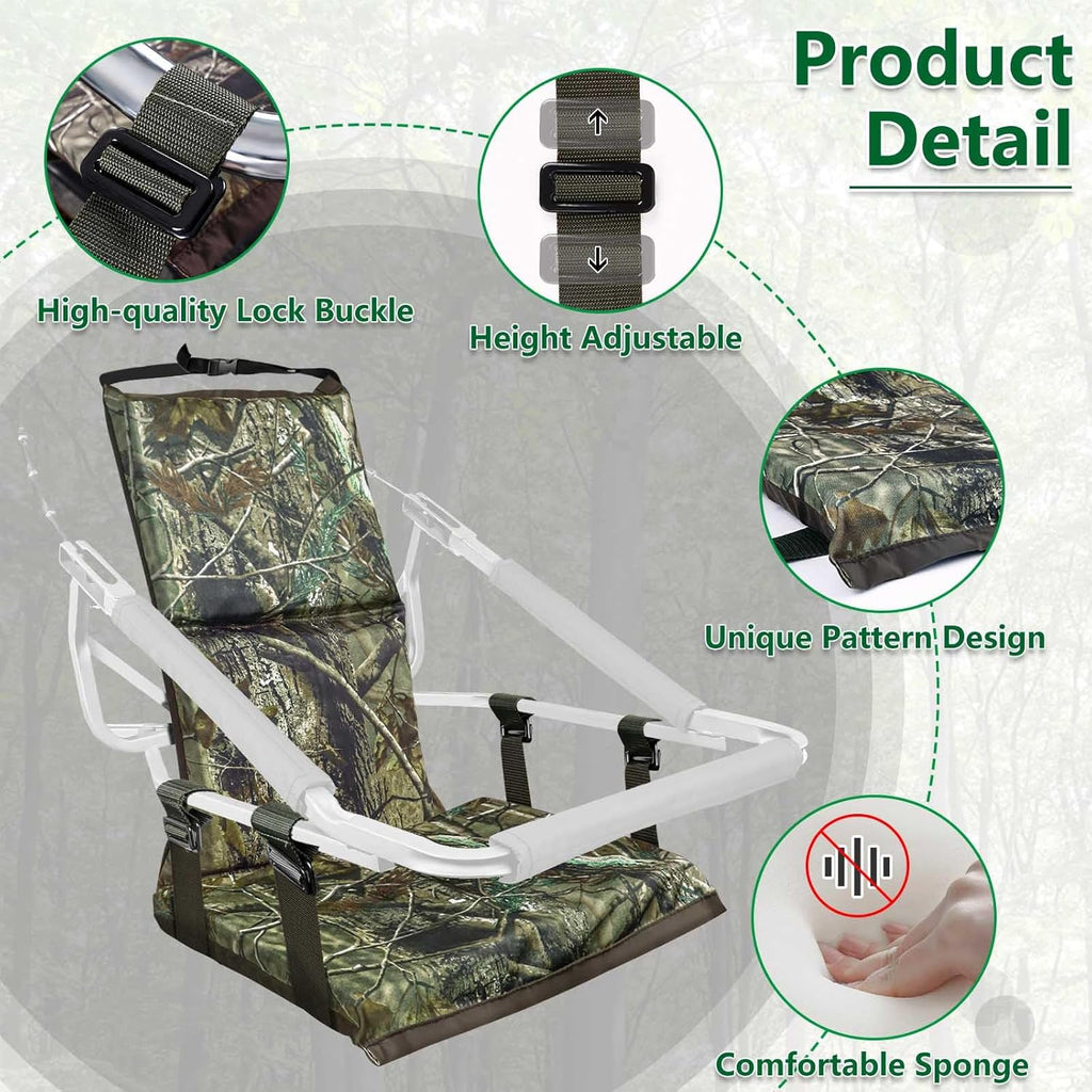 Tree Stand Seat Replacement, Adjustable Treestand Seats for Hunting, Comfortable Hunting Tree Seat Fits Climber Deer Tree Stands
