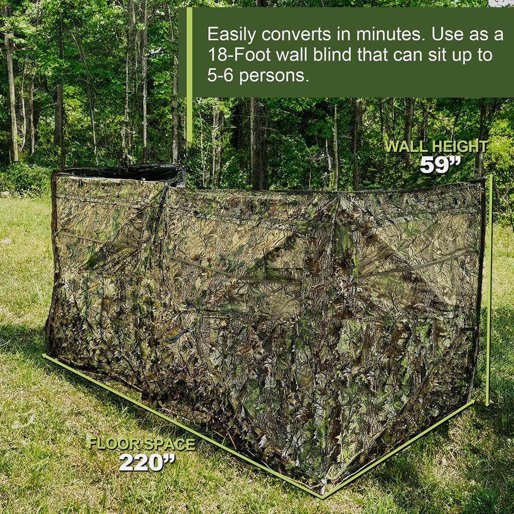 See Trough Pop up Hunting Blind, See Thru Ground Blind - Essential Hunting Tent for Deer, Portable and Easy Setup, Ideal Hunting Essentials, Durable and Concealed Ground Blind