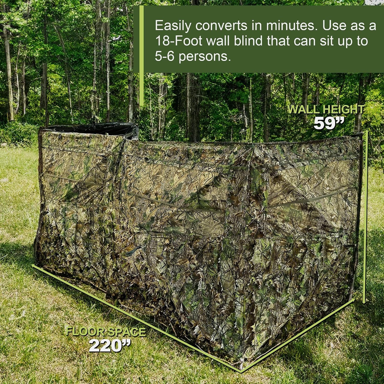 See Trough Pop up Hunting Blind, See Thru Ground Blind - Essential Hunting Tent for Deer, Portable and Easy Setup, Ideal Hunting Essentials, Durable and Concealed Ground Blind