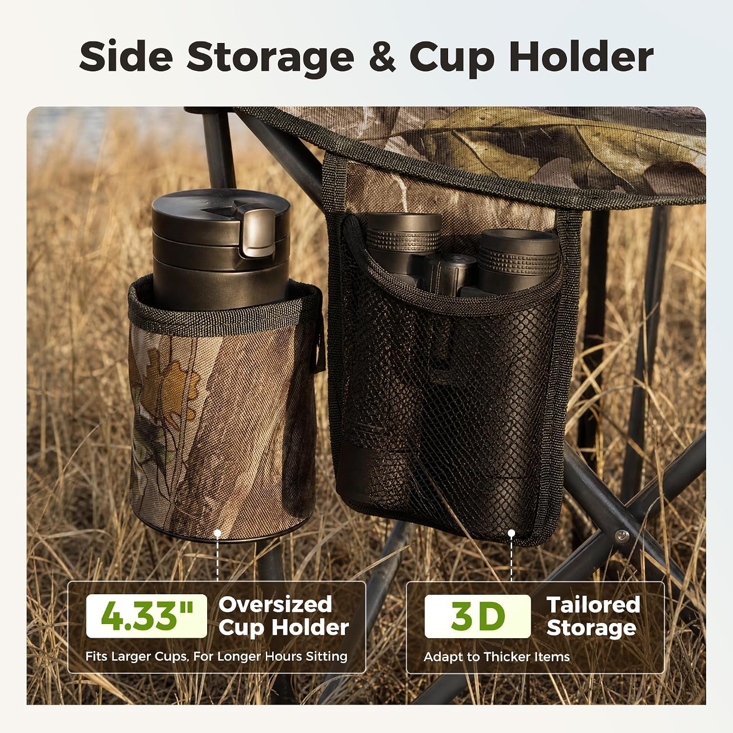 Tripod Hunting Chairs for Blinds 2 Pack Waterproof Folding Hunting Seat with Backrest Oversized Hunting Blind Chairs for Hunting Camping Fishing Supports 230 LBS