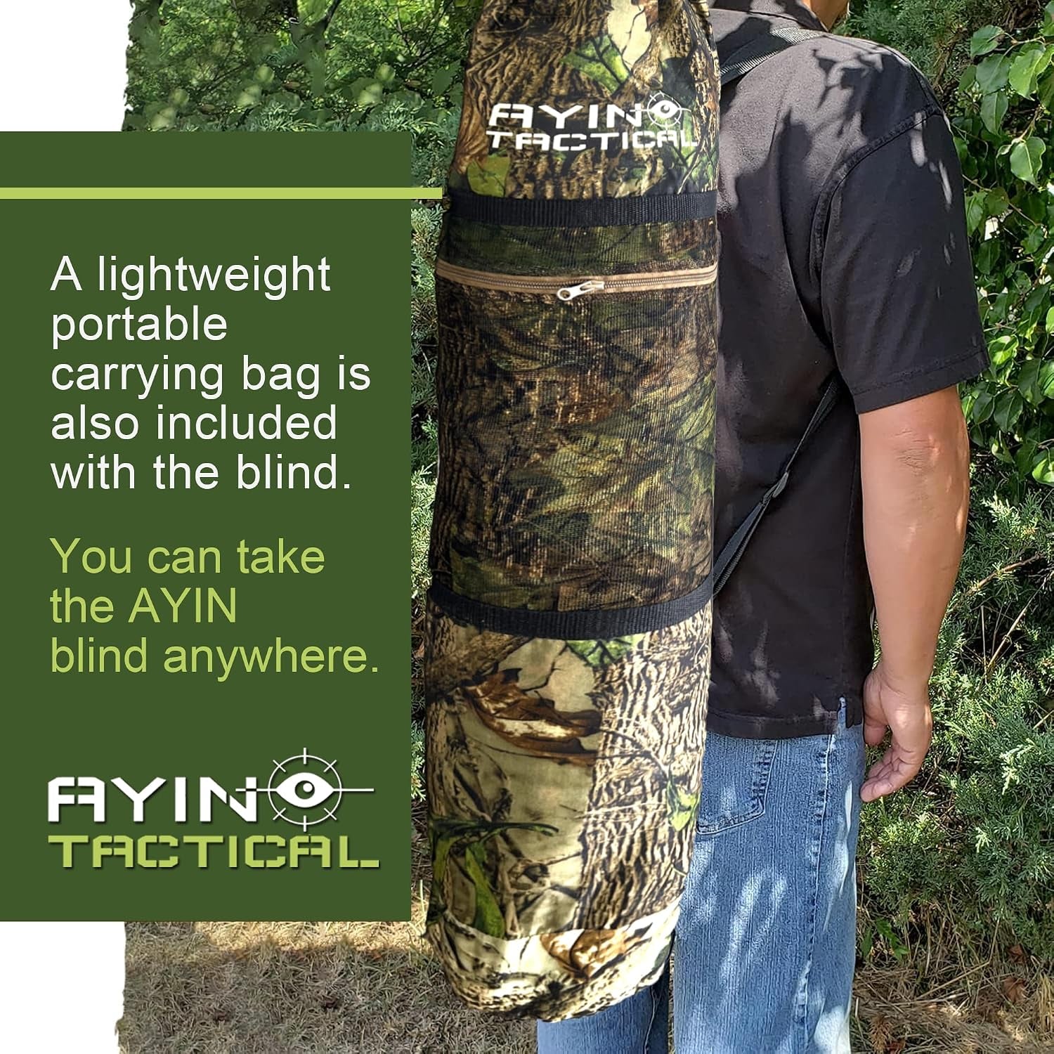 See Trough Pop up Hunting Blind, See Thru Ground Blind - Essential Hunting Tent for Deer, Portable and Easy Setup, Ideal Hunting Essentials, Durable and Concealed Ground Blind