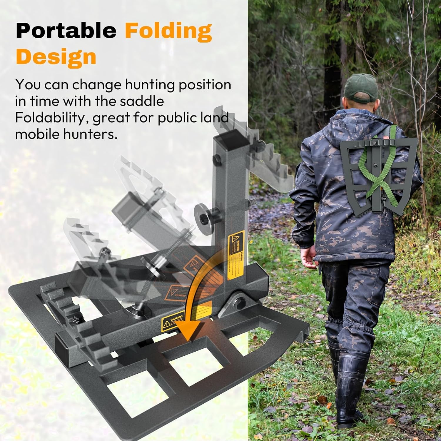 Saddle Hunting Platform, Aluminum Adjustable Tree Saddle Platform, Saddle Hunting Platform for Hunting, Reliable Silent Adjustable 12''X12'' Saddle Hunting Accessories Hunting Saddle Kit