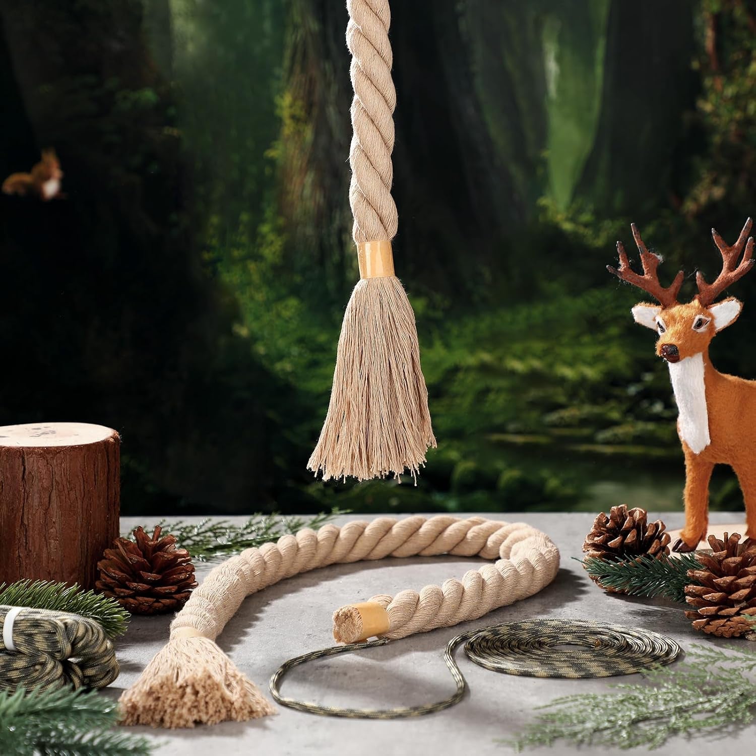 Hemp Scrape Rope 30 Inch Hemp Rope for Deer Hunting Mock Scrape System Rigid Deer Hunting Accessories for Hunter Gifts