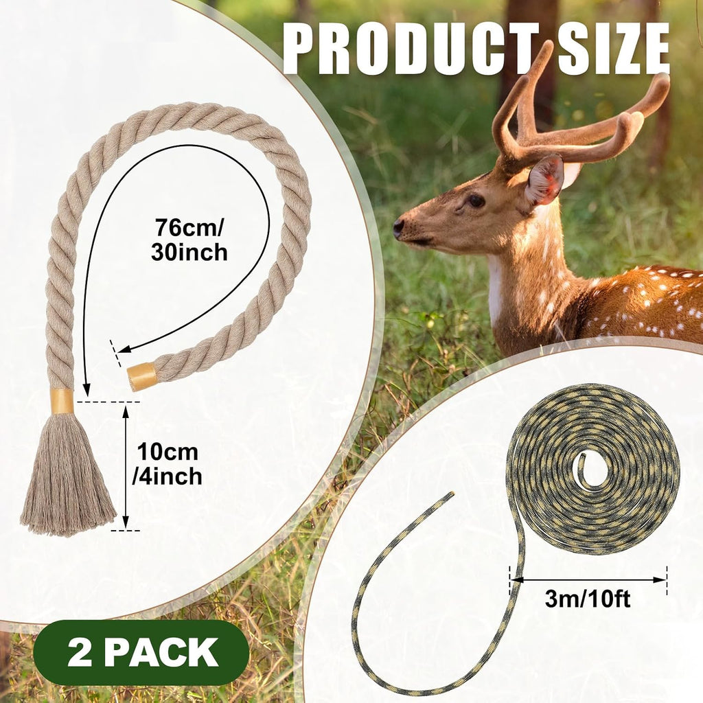 Hemp Scrape Rope 30 Inch Hemp Rope for Deer Hunting Mock Scrape System Rigid Deer Hunting Accessories for Hunter Gifts