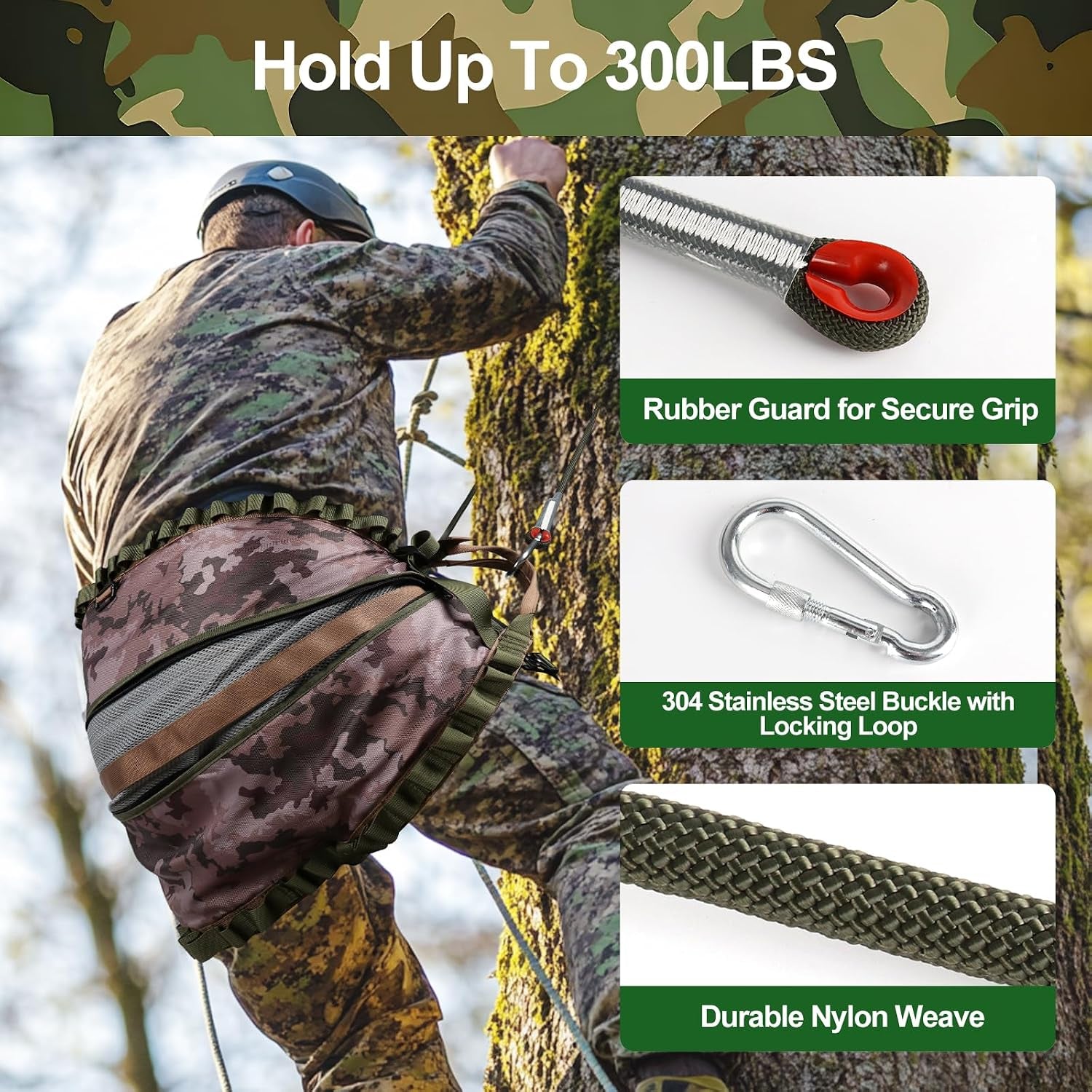 Hunting Saddle,Hammock Saddle Hunting,Comfortable Saddle Hunting System,Hammock Hunting Saddle,Lightweight Padded Seat Includes Adjustable Bridge, Essential Tree Stand Accessories