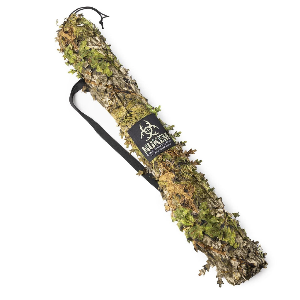 Nukem Grab Go XL Ground Blind Mossy Oak 3D Leafy Adjustable 2 Person Hunting ...