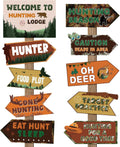20 Pcs Hunting Party Decorations Signs Welcome to Hunting Lodge Directional Signs Deer Camo Decorations for Door Wall Yard Photo Booth Props Birthday Party Supplies