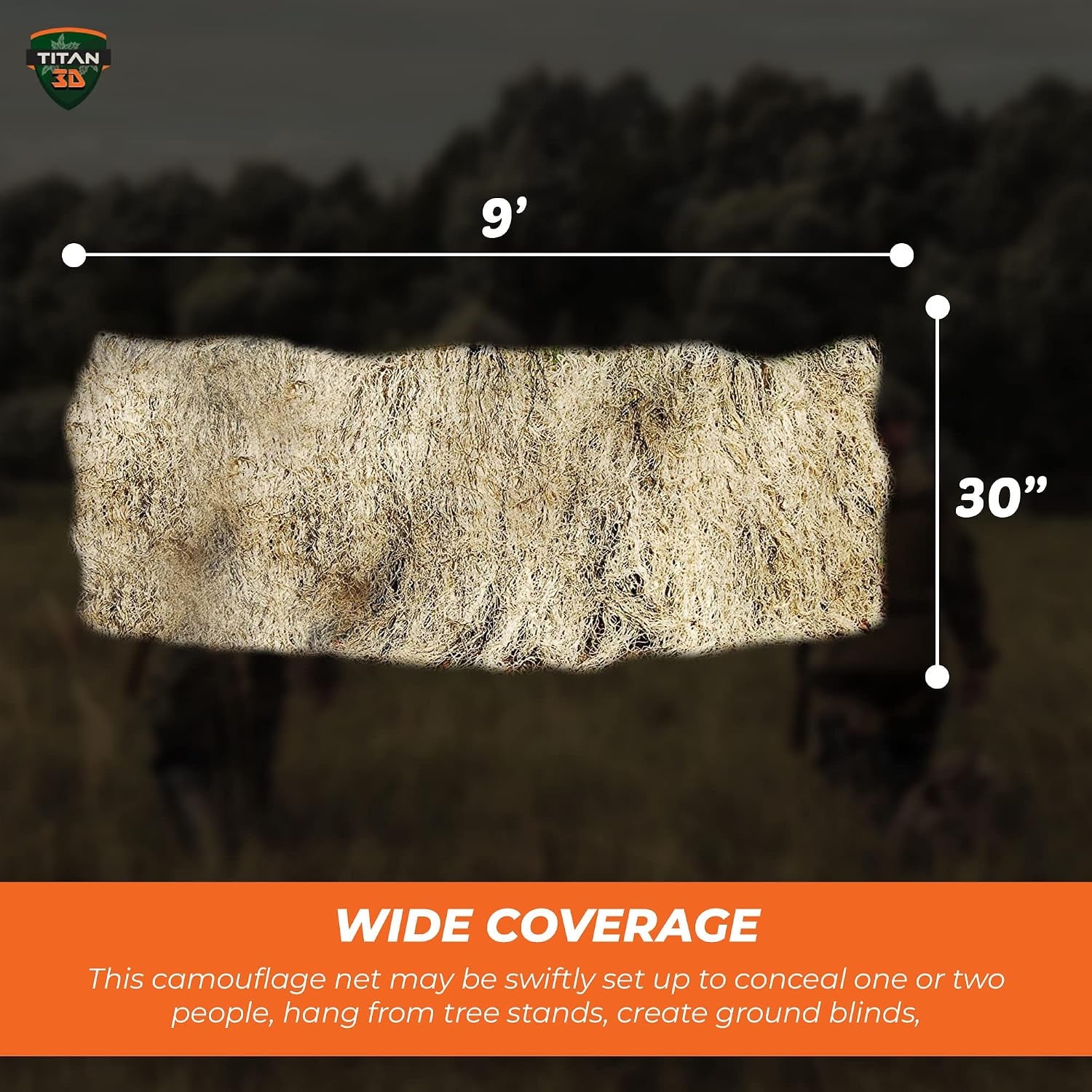 Ghillie Turkey Blind Cover - Hunting Accessories - Camouflage Netting - Deer Hunting Accessories Outdoor Blinds - Camo Netting - Deer Hunting Blind Cover - Bow Hunting Accessories (Desert Camo)