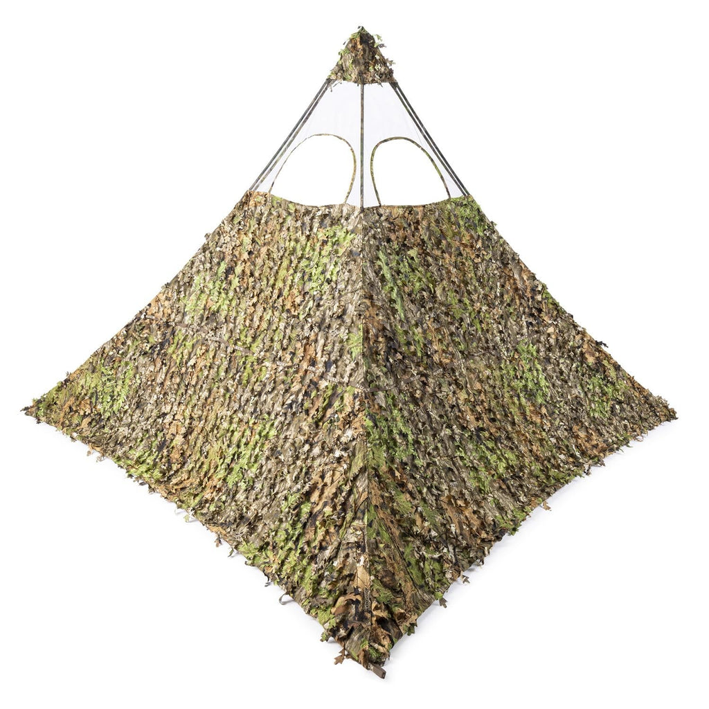 Nukem Grab Go XL Ground Blind Mossy Oak 3D Leafy Adjustable 2 Person Hunting ...