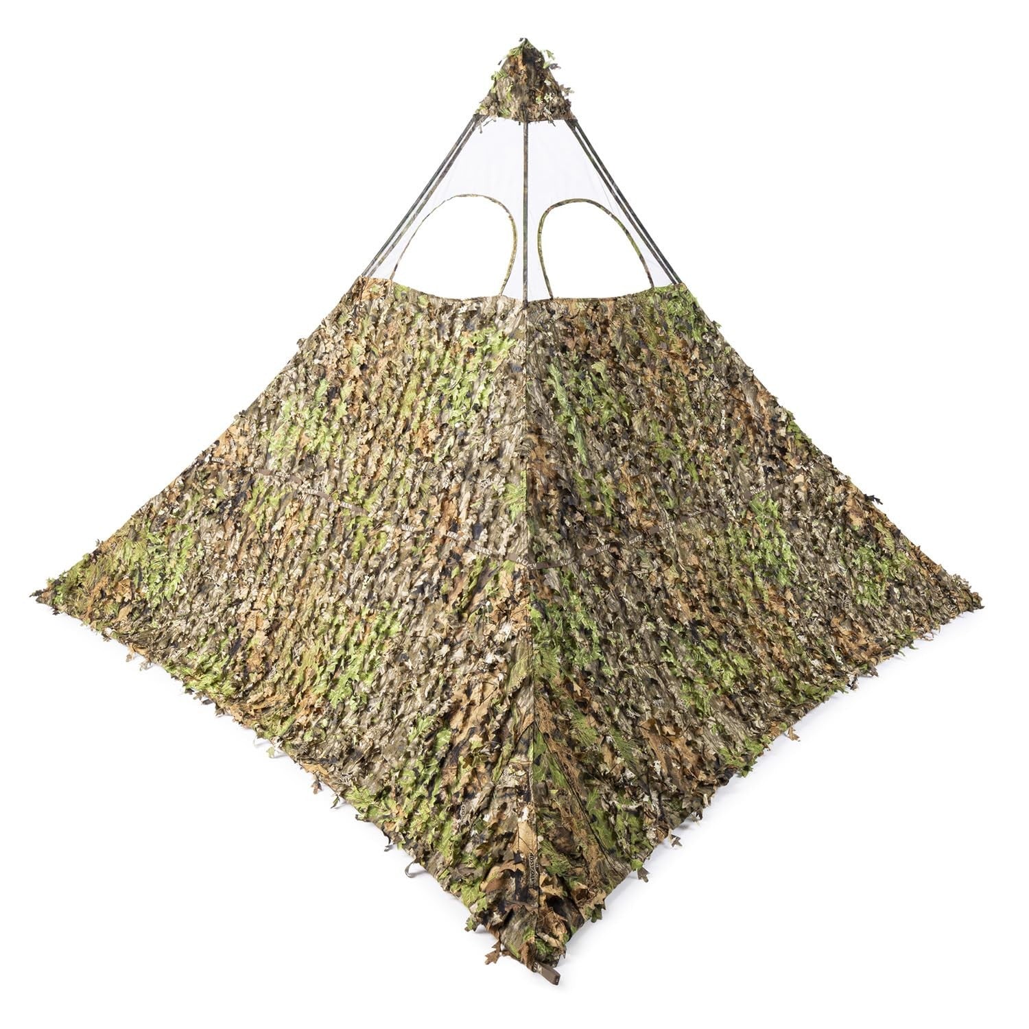 Nukem Grab Go XL Ground Blind Mossy Oak 3D Leafy Adjustable 2 Person Hunting ...