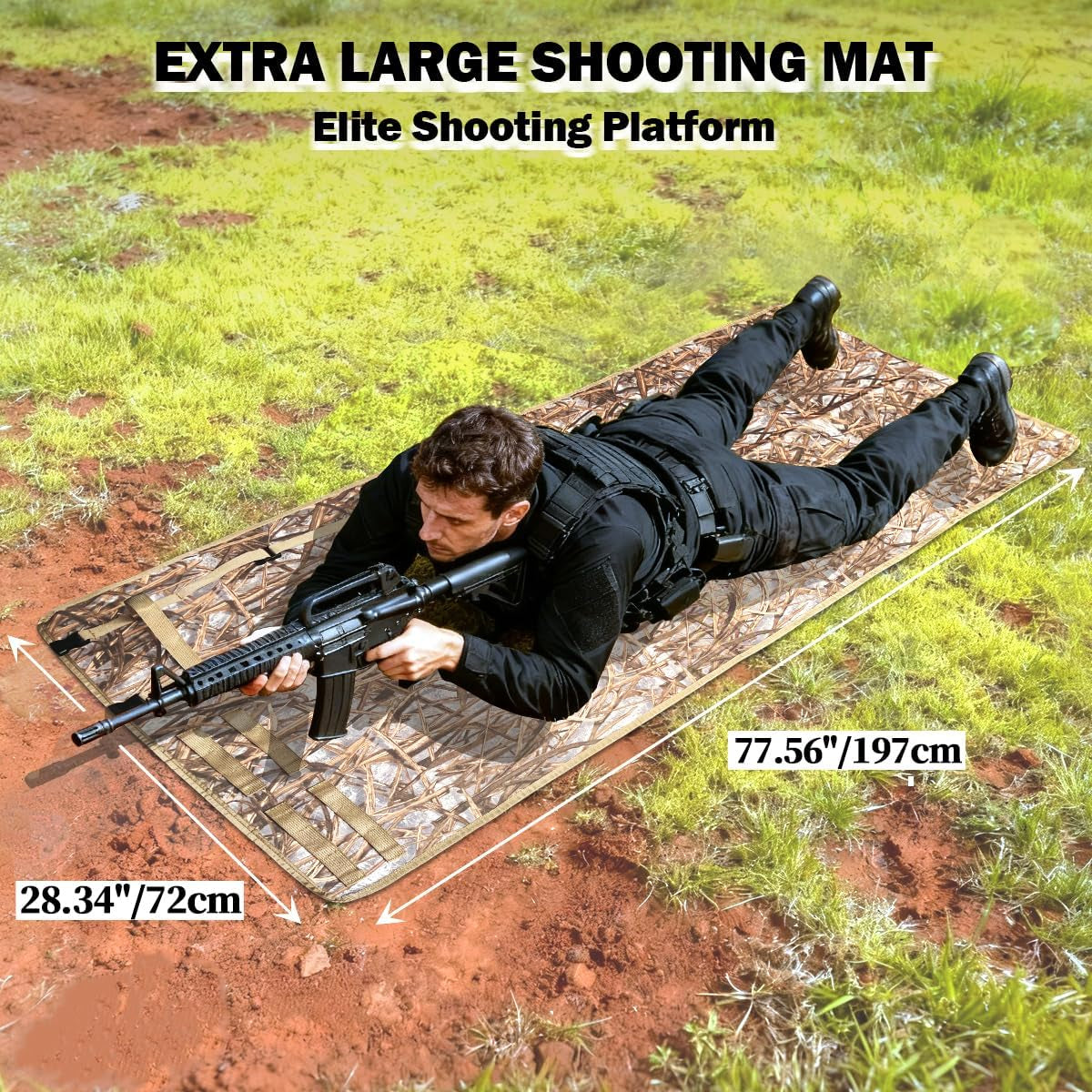 Roll-Up Shooting Mat, Tactical Shooter Mat for Range Rifle Hunting, Non-Slip Durable Shooting Rest Hunting Accessories,Hunting Mats for Shooters
