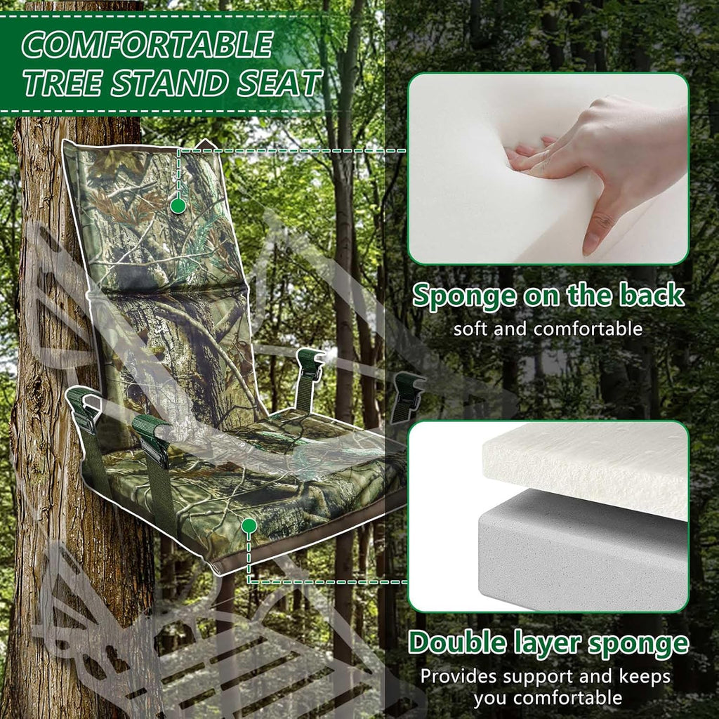 Tree Stand Seat Replacement, Adjustable Treestand Seats for Hunting, Comfortable Hunting Tree Seat Fits Climber Deer Tree Stands