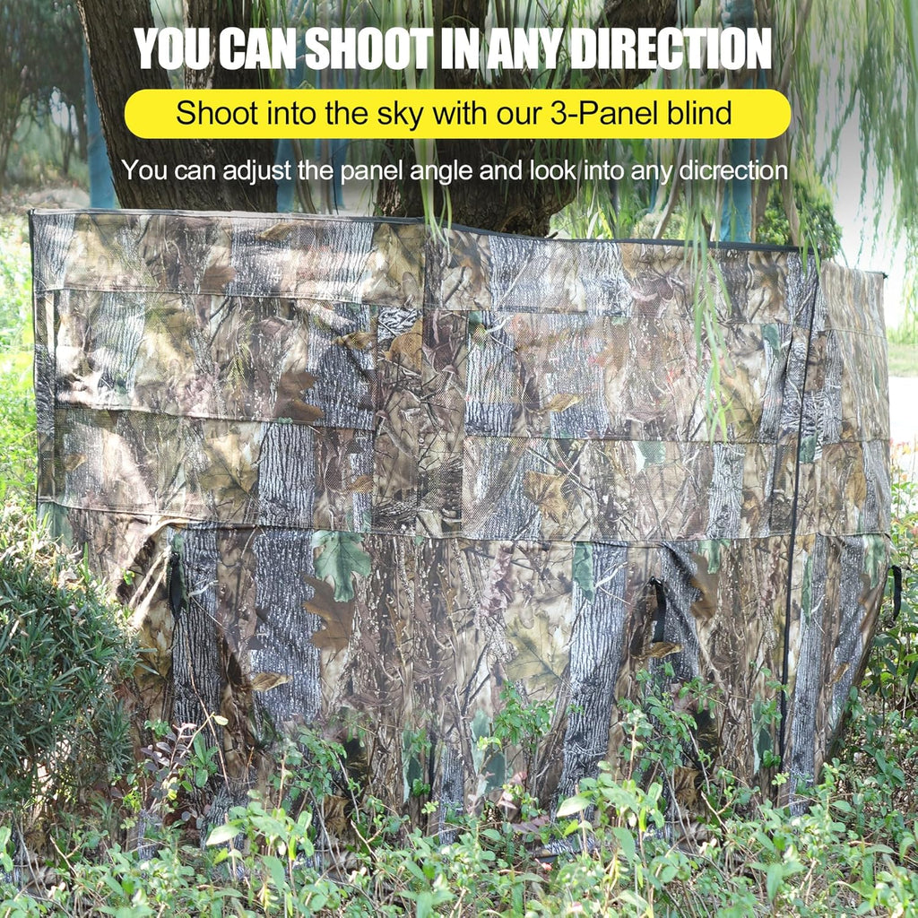 Hunting Blind 3-Panel Ground Blind with Carrying Bag Portable Hunting Ground Blinds for Deer Waterfowl Turkey Hunting