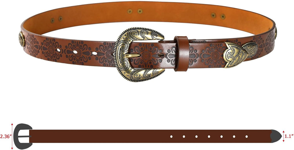 Western Belts for Women, Womens Cowgirl Country Belt for Jeans