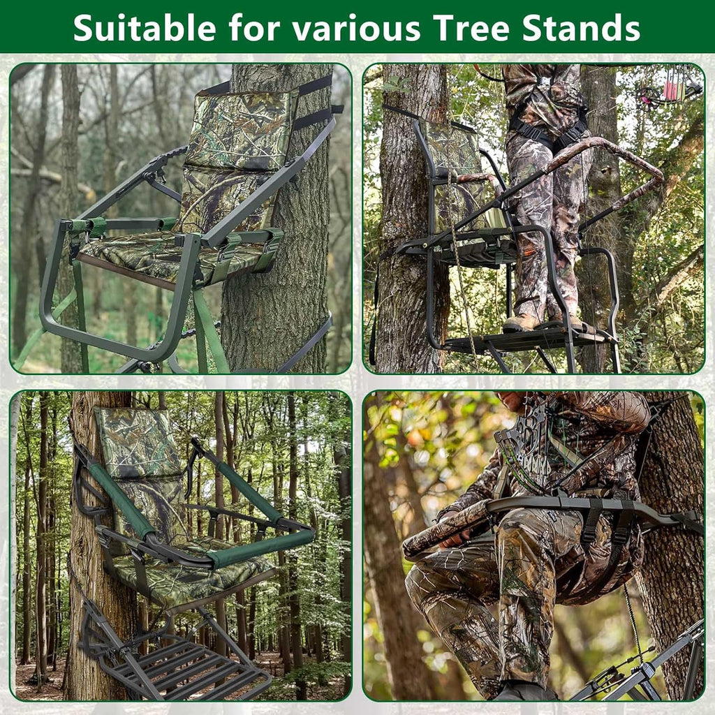Tree Stand Seat Replacement, Adjustable Treestand Seats for Hunting, Comfortable Hunting Tree Seat Fits Climber Deer Tree Stands