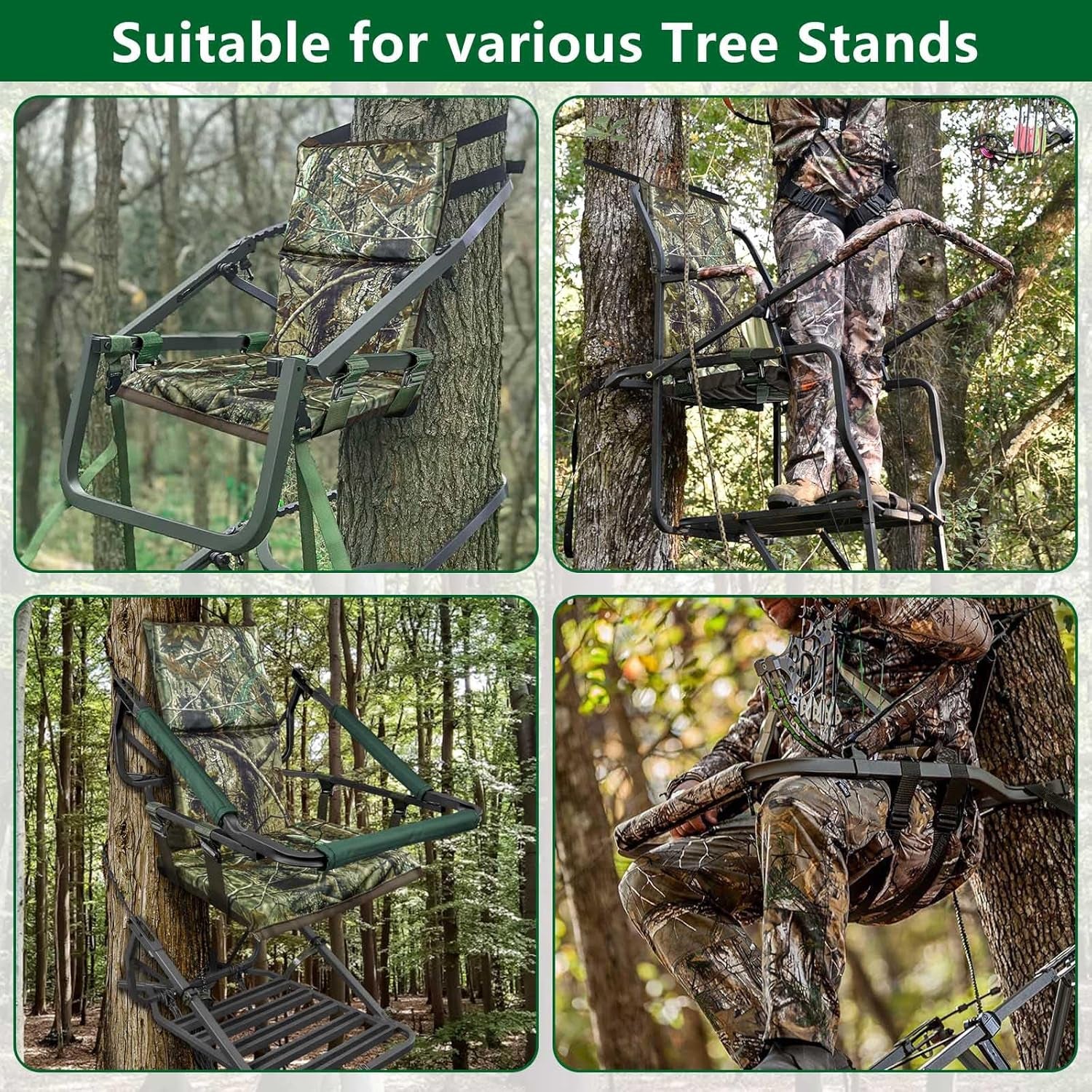 Tree Stand Seat Replacement, Adjustable Treestand Seats for Hunting, Comfortable Hunting Tree Seat Fits Climber Deer Tree Stands