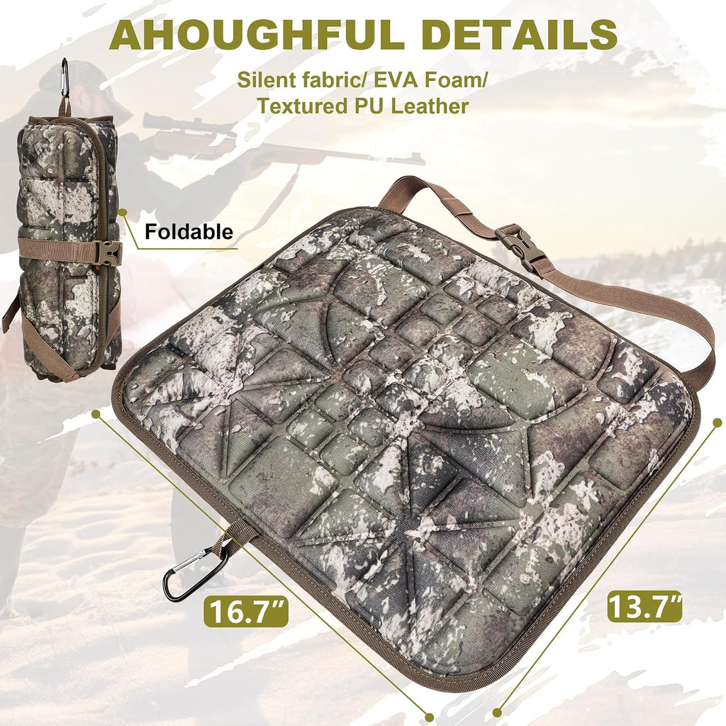 Hunting Seat Cushion - Silent Memory Foam Hunting Cushion for Saddle Platform, Lightweight Seat Pad for Outdoor Hunting Accessories
