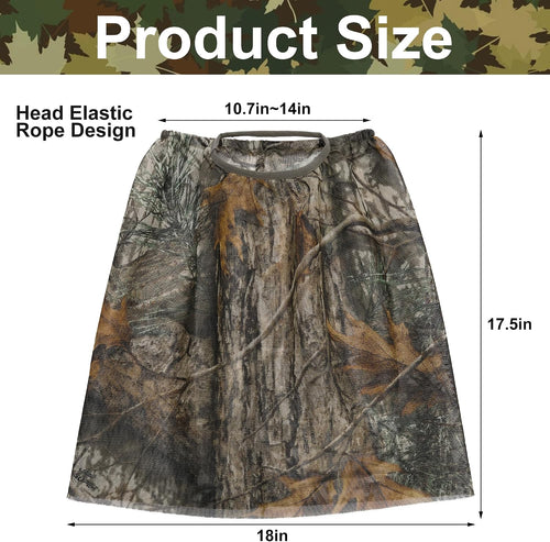2 Pcs Camo Hunting Face Mask, Hunting Head Net Camouflage Balaclava, Adjustable Hunting Breathable Mesh Mask for Men