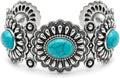 Boho Western Statement: Turquoise Cuff Bracelet for Women - Ideal for Music Festivals, Adjustable Cowgirl Country Concerts & Daily Wear Gift
