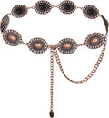 Western Metal Concho Belt for Women Cowgirl Chain Belts for Dresses Jeans Country Concert Outfit