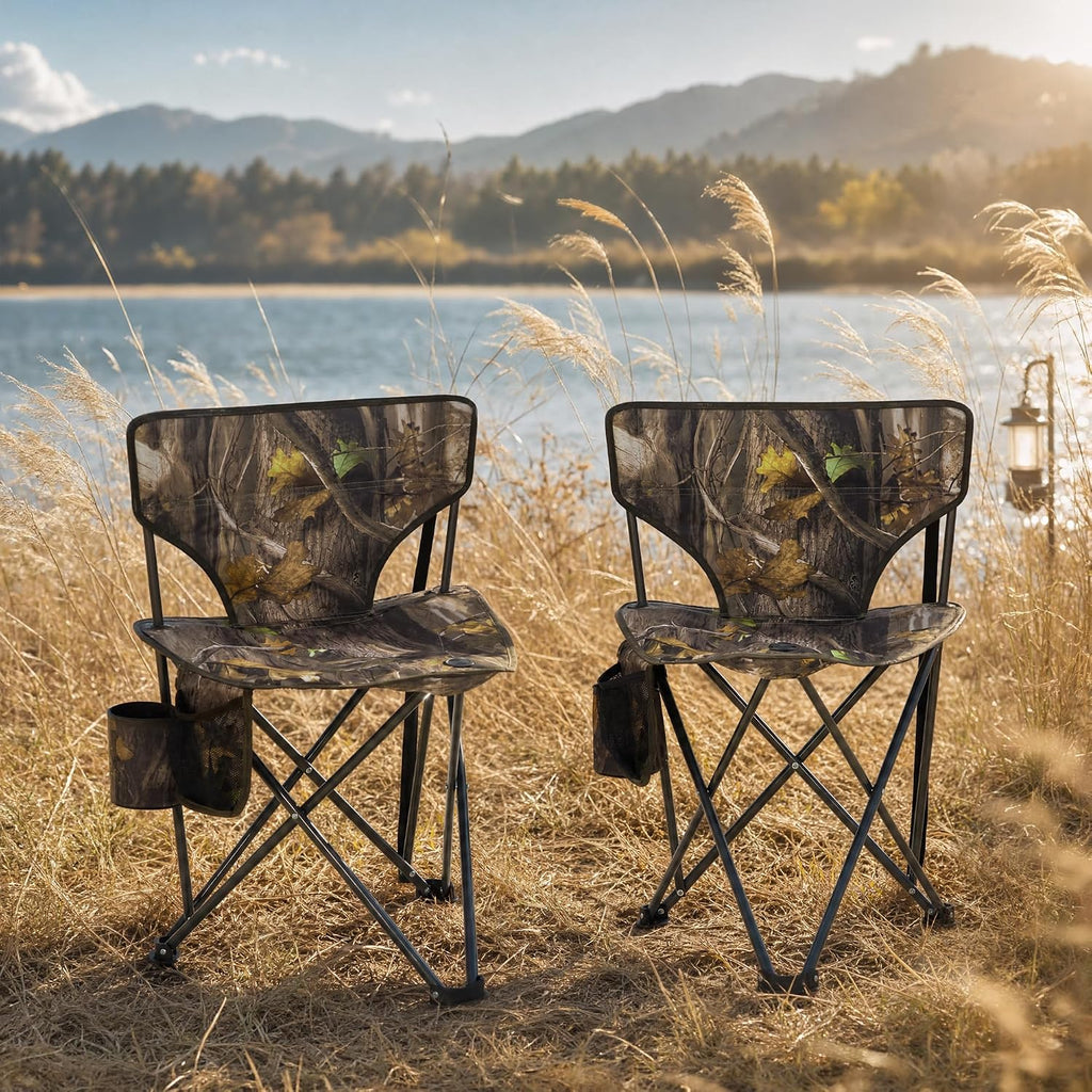 Tripod Hunting Chairs for Blinds 2 Pack Waterproof Folding Hunting Seat with Backrest Oversized Hunting Blind Chairs for Hunting Camping Fishing Supports 230 LBS