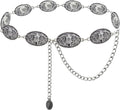 Western Metal Concho Belt for Women Cowgirl Chain Belts for Dresses Jeans Country Concert Outfit