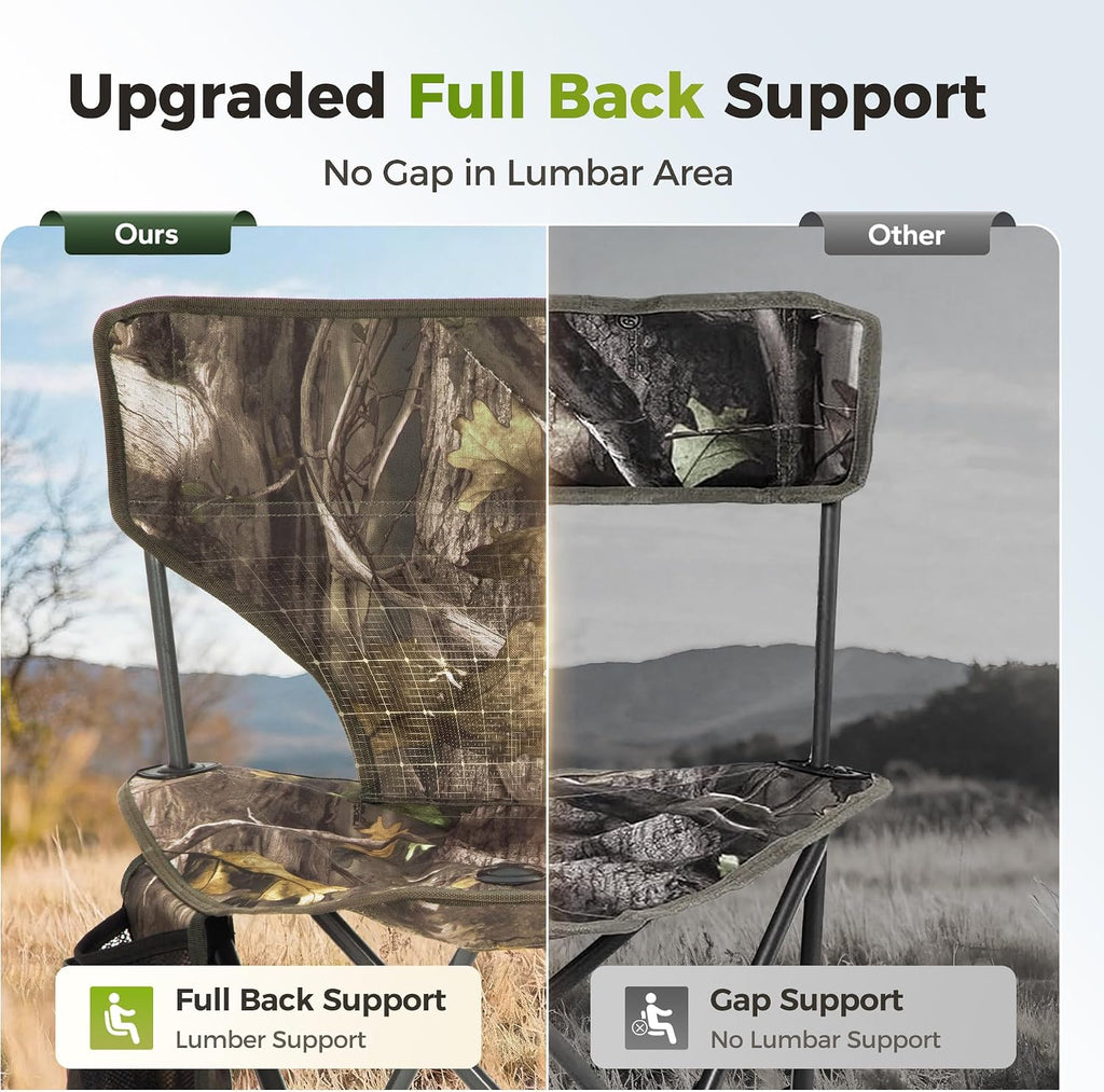 Tripod Hunting Chairs for Blinds 2 Pack Waterproof Folding Hunting Seat with Backrest Oversized Hunting Blind Chairs for Hunting Camping Fishing Supports 230 LBS