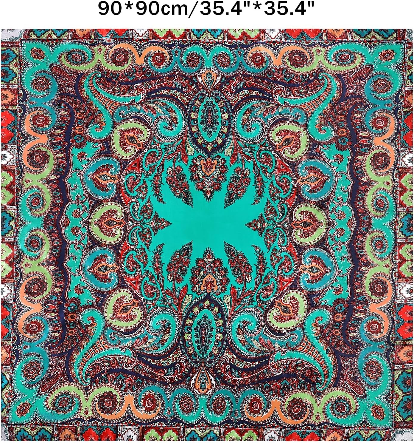 35 Inch Wild Rag Cowboy Scarves for Men, Large Rancher Neckerchief Silk Feel, Oversize Western Bandana Paisley