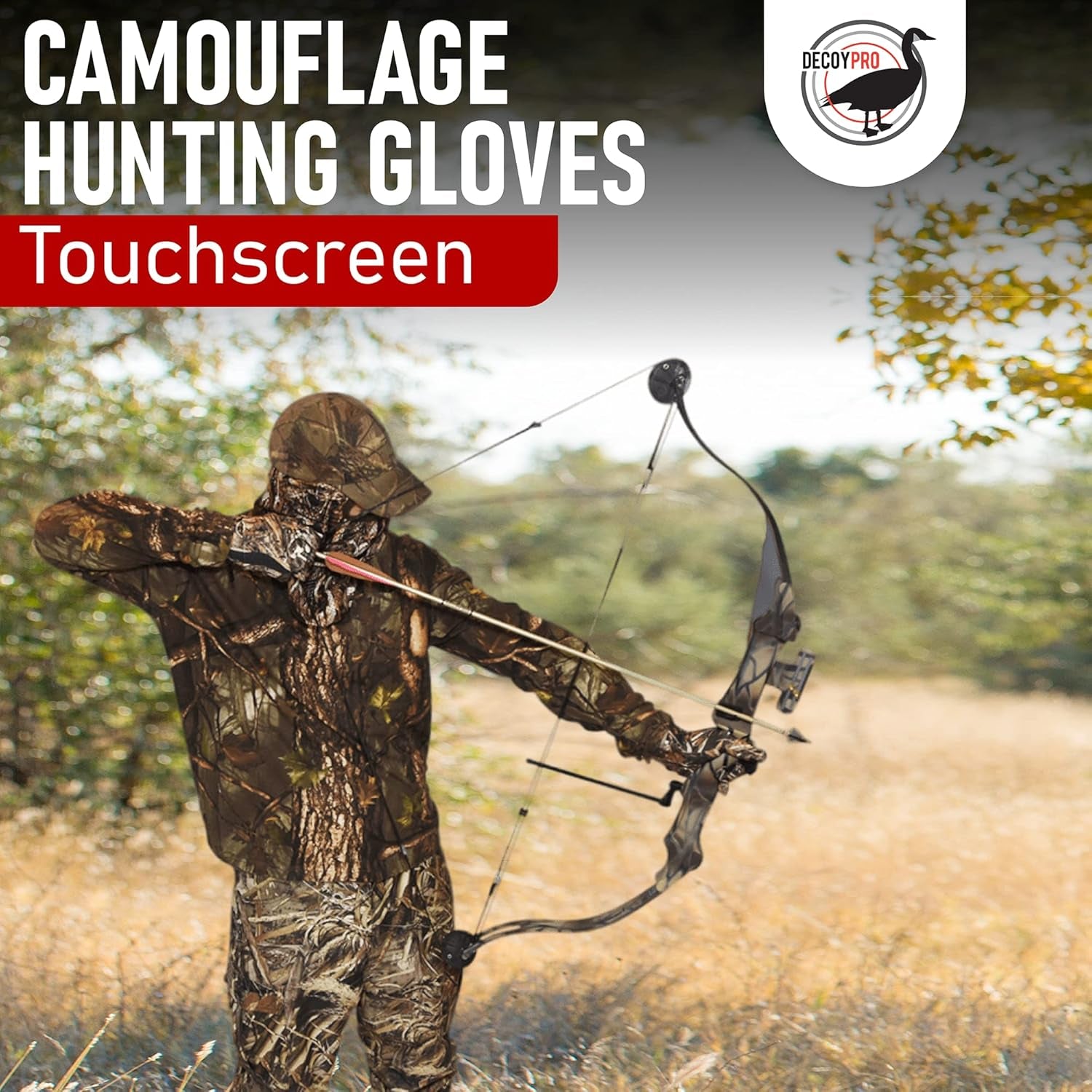 Men’S Camo Touchscreen Hunting Gloves – Lightweight, Thin, High-Performance Hunting Gear – L/XL