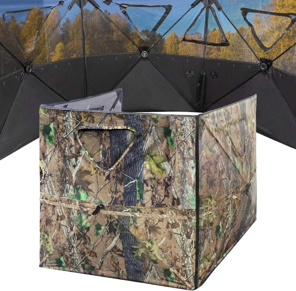Hunting Blind 3-Panel Ground Blind with Carrying Bag Portable Hunting Ground Blinds for Deer Waterfowl Turkey Hunting