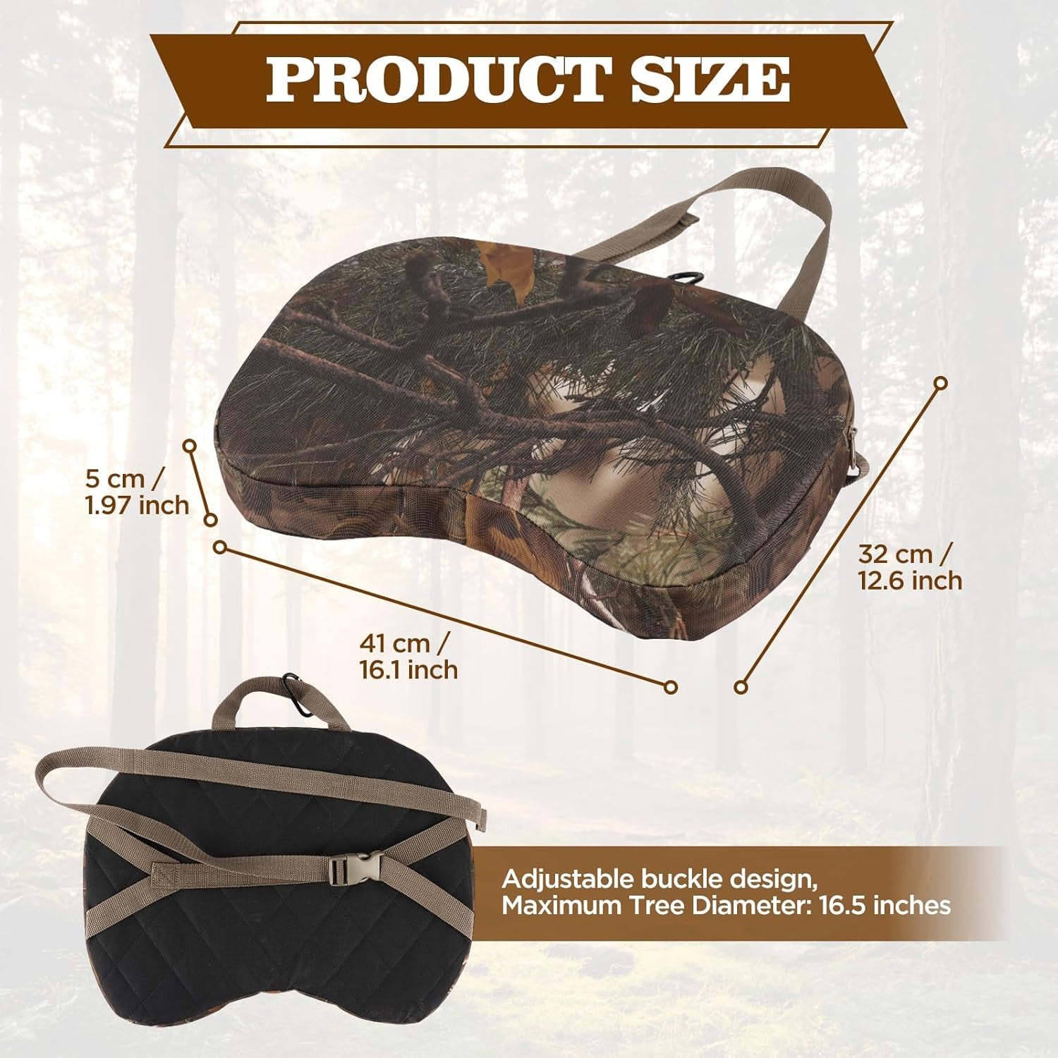 Saddle Hunting Knee Pads,Portable Hunting Seat Cushion,Tree Saddle Hunting Seat Pad Accessories Kit,Lightweight Outdoor Cushion for Hunting,Camping,Stadium,Fishing