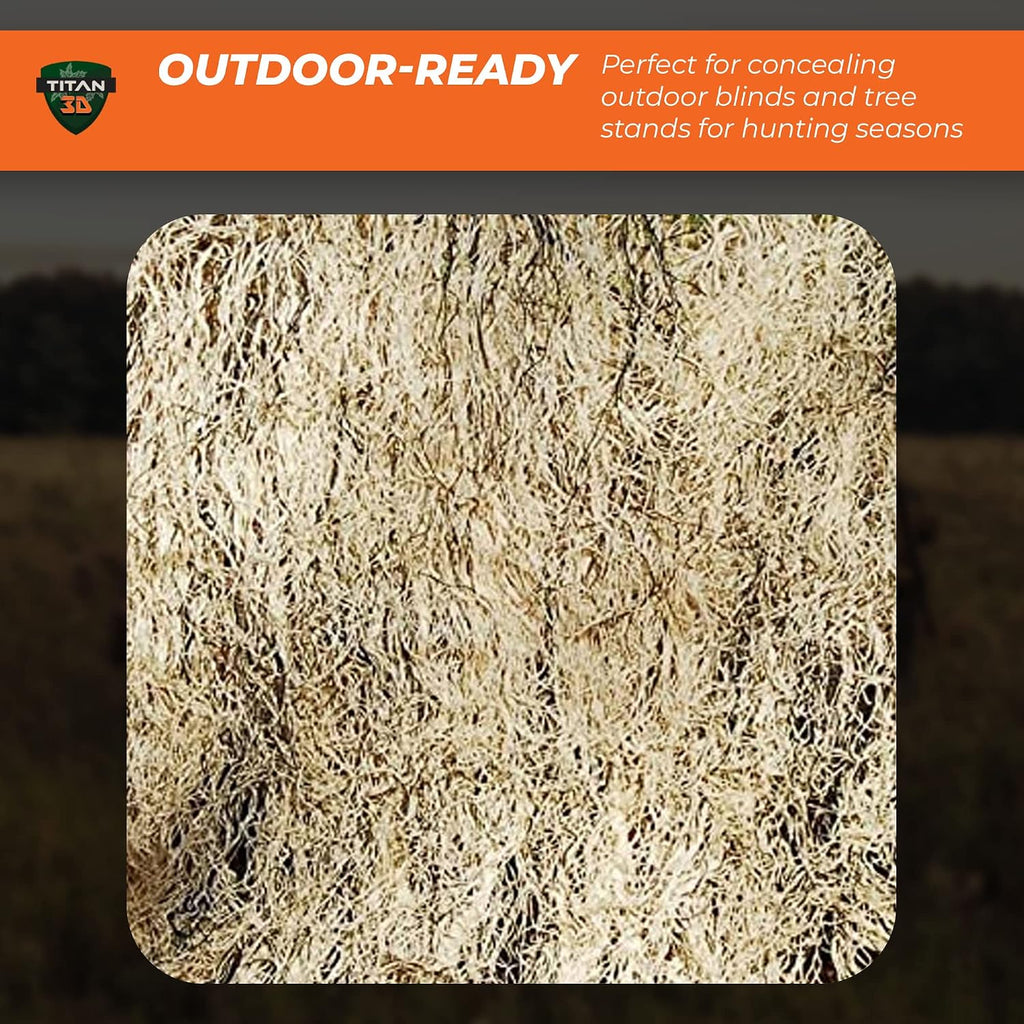 Ghillie Turkey Blind Cover - Hunting Accessories - Camouflage Netting - Deer Hunting Accessories Outdoor Blinds - Camo Netting - Deer Hunting Blind Cover - Bow Hunting Accessories (Desert Camo)