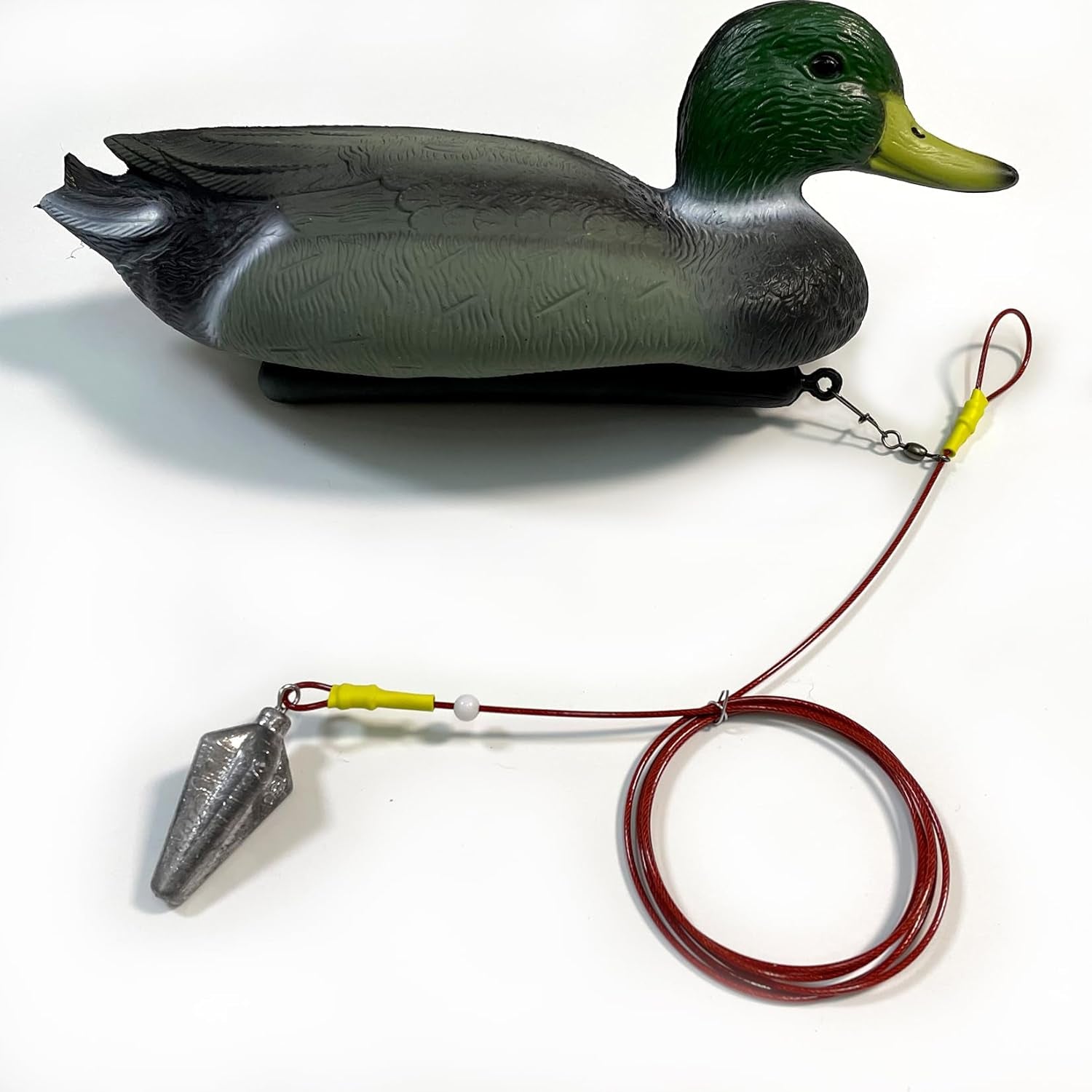 Duck Decoy Weights, Pre-Rigged Hunting Anchors, Stainless Steel Wirerope and Coated, Stainless Swivel and Carabiners, Geese and Duck Hunting, Waterfowl Hunting.
