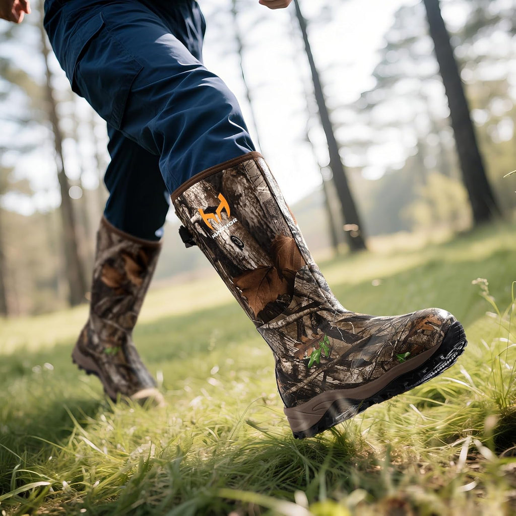 Hunting Boots for Men, Waterproof Insulated 6Mm Neoprene Rubber Boots for Hunting and Outdoor Activities (Camo)