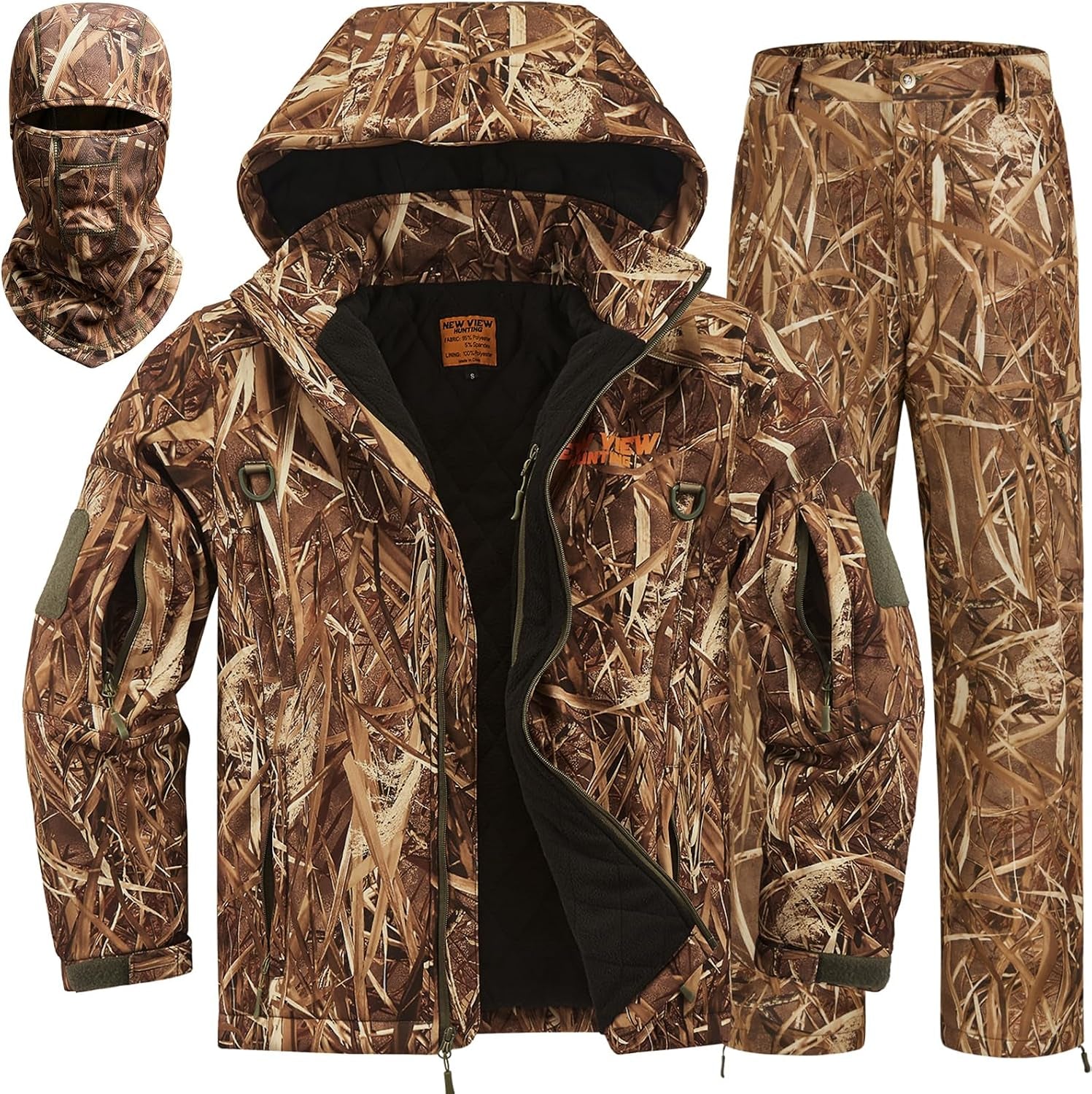 Insulated Hunting Clothes for Men Cold Weather, Warm Camo Hunting Jacket and Pants, Hunting Suit for Deer Duck Hunts