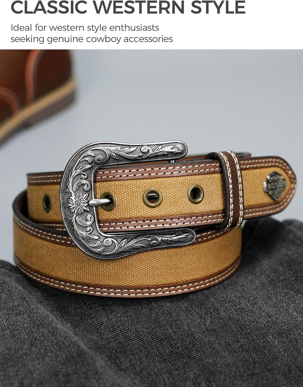 Western Belt Buckle - 1.5" Retro Cowboy Replacement Belt Buckle for Men & Women