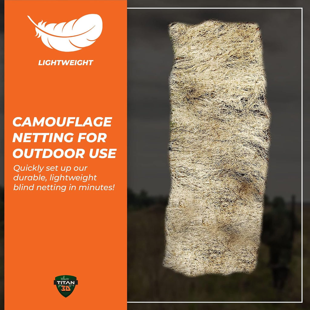 Ghillie Turkey Blind Cover - Hunting Accessories - Camouflage Netting - Deer Hunting Accessories Outdoor Blinds - Camo Netting - Deer Hunting Blind Cover - Bow Hunting Accessories (Desert Camo)
