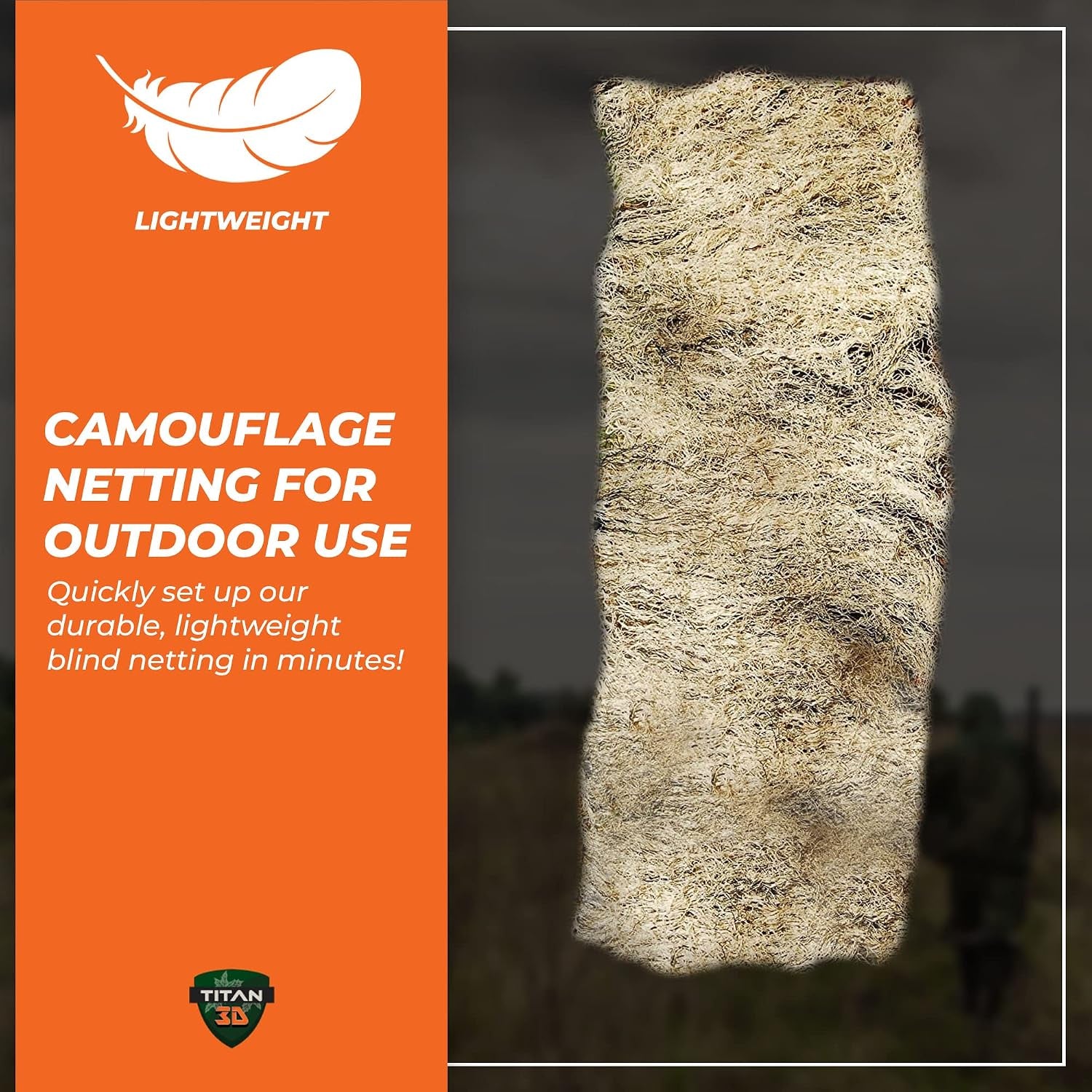 Ghillie Turkey Blind Cover - Hunting Accessories - Camouflage Netting - Deer Hunting Accessories Outdoor Blinds - Camo Netting - Deer Hunting Blind Cover - Bow Hunting Accessories (Desert Camo)