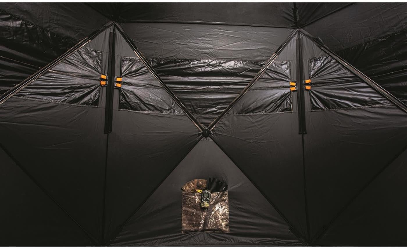 Educator Large Hunting Ground Blind, See-Through, 360 View, 3-4 Person Tent, Turkey, Duck, Deer Hunting Gear Equipment Accessories