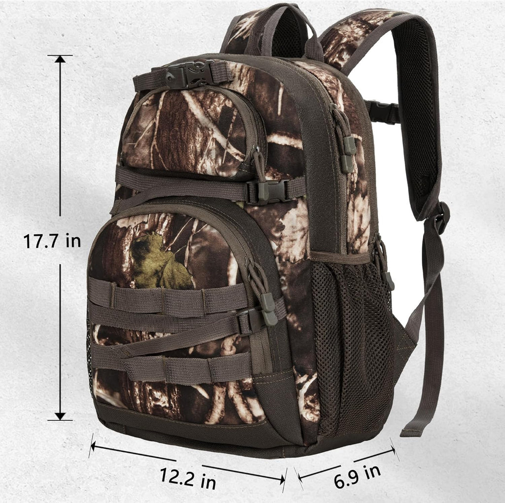 Hunting Backpack, Camo Outdoor Hunting Pack for Bow or Rifle with Holder for Hunting, Camping, Hiking