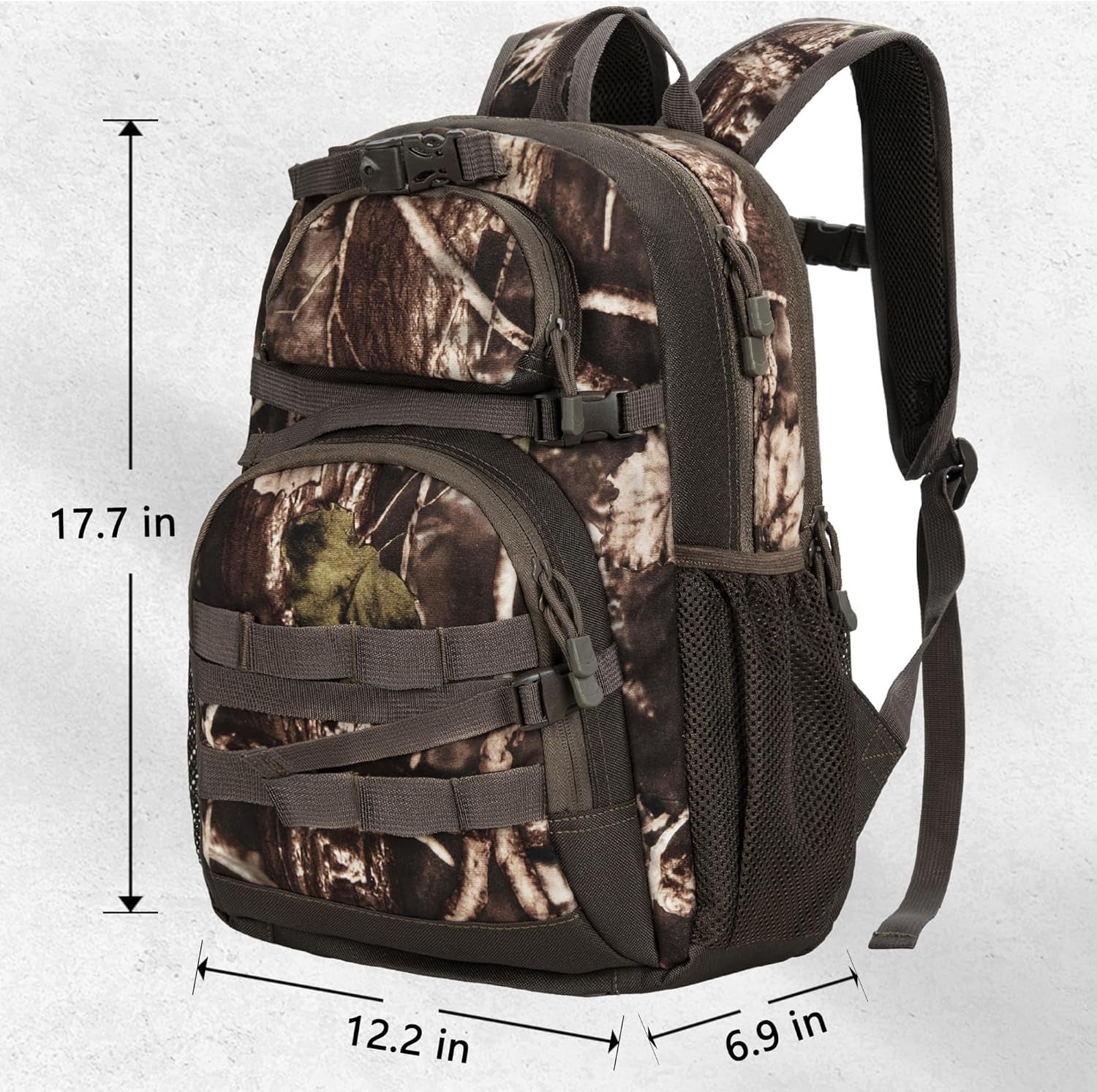 Hunting Backpack, Camo Outdoor Hunting Pack for Bow or Rifle with Holder for Hunting, Camping, Hiking