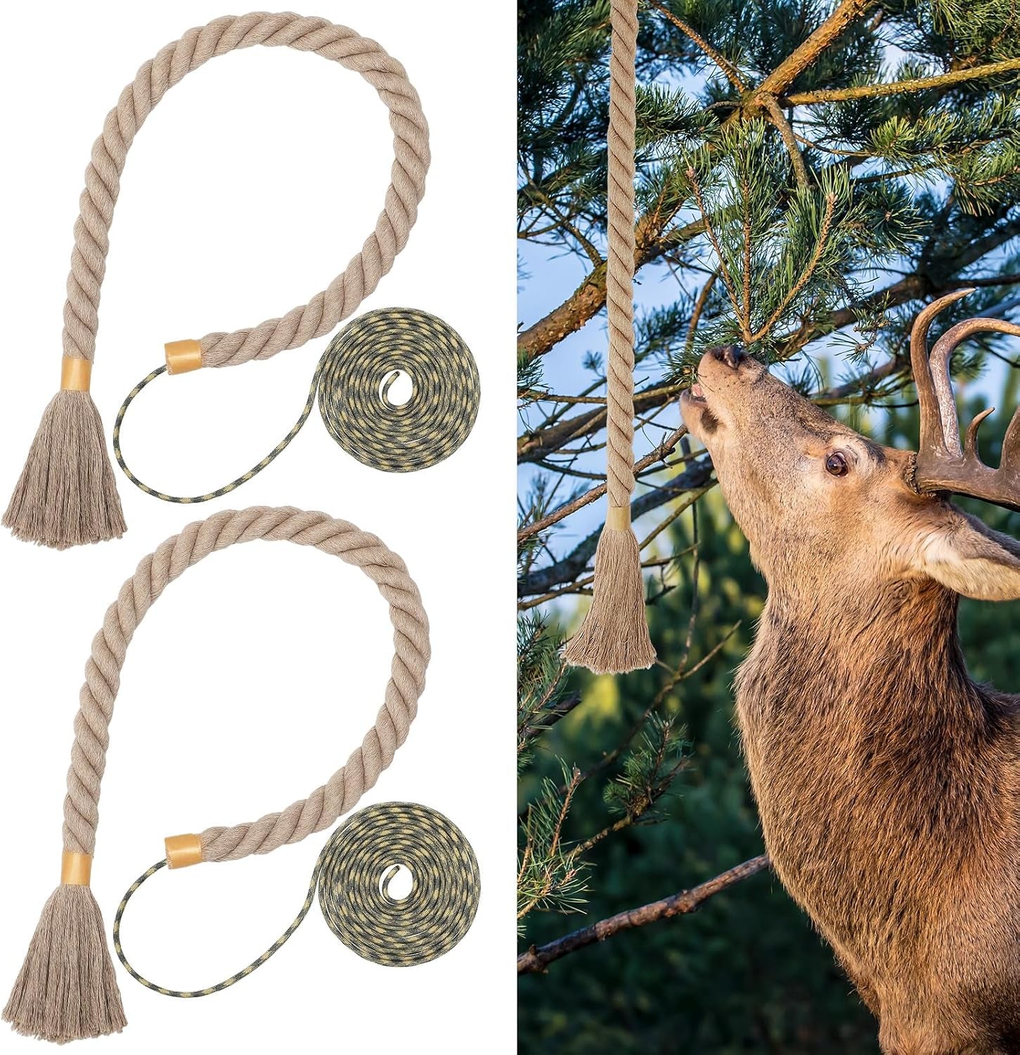 Hemp Scrape Rope 30 Inch Hemp Rope for Deer Hunting Mock Scrape System Rigid Deer Hunting Accessories for Hunter Gifts