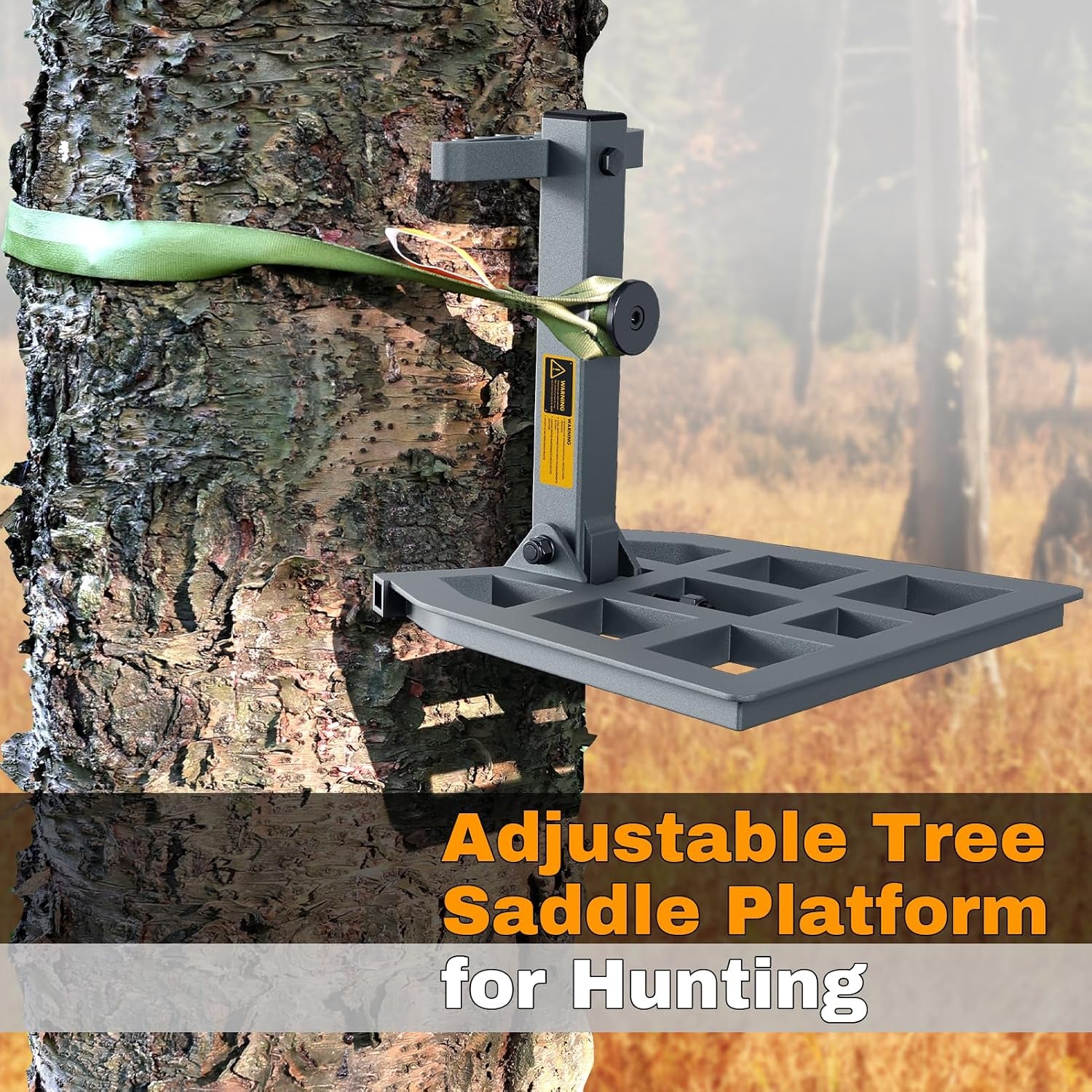 Saddle Hunting Platform, Aluminum Adjustable Tree Saddle Platform, Saddle Hunting Platform for Hunting, Reliable Silent Adjustable 12''X12'' Saddle Hunting Accessories Hunting Saddle Kit