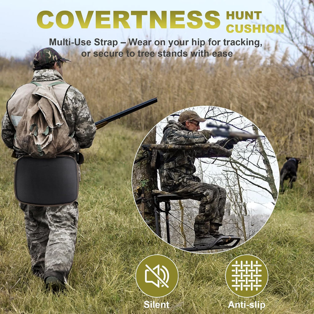 Hunting Seat Cushion - Silent Memory Foam Hunting Cushion for Saddle Platform, Lightweight Seat Pad for Outdoor Hunting Accessories