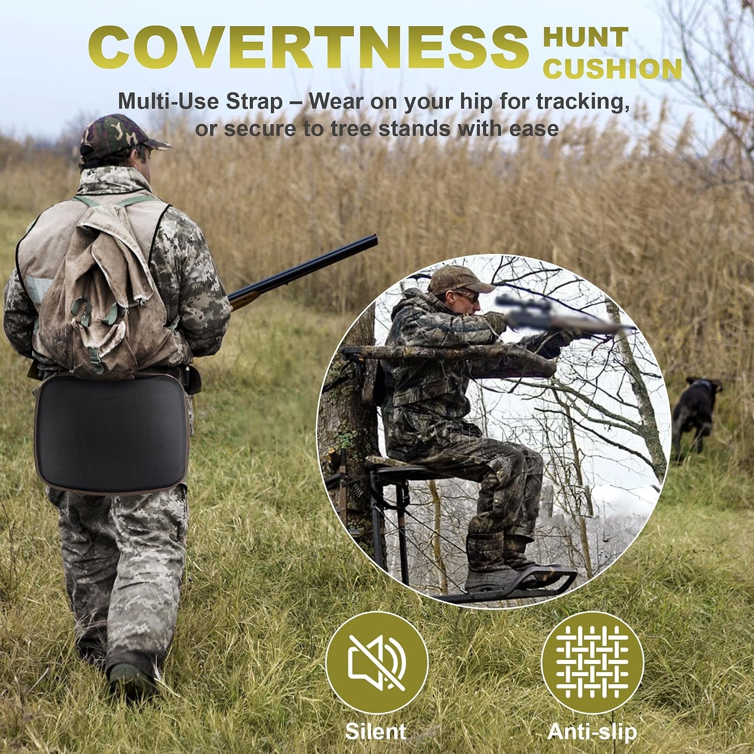 Hunting Seat Cushion - Silent Memory Foam Hunting Cushion for Saddle Platform, Lightweight Seat Pad for Outdoor Hunting Accessories