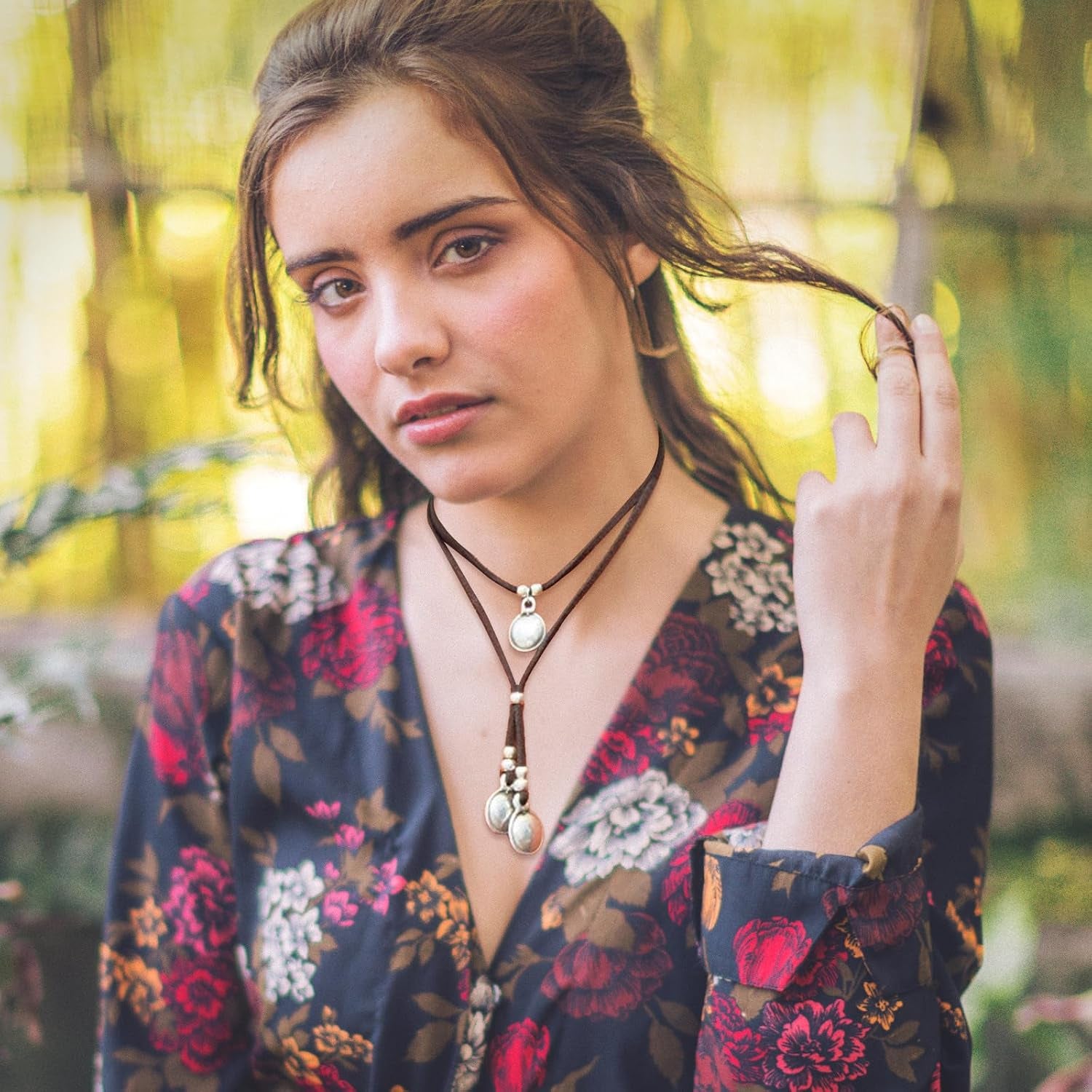 Choker Necklace for Women Boho Necklaces Country Concert Outfits for Women Layered Western Choker Necklace Boho Cowgirl Jewelry Accessories Dress
