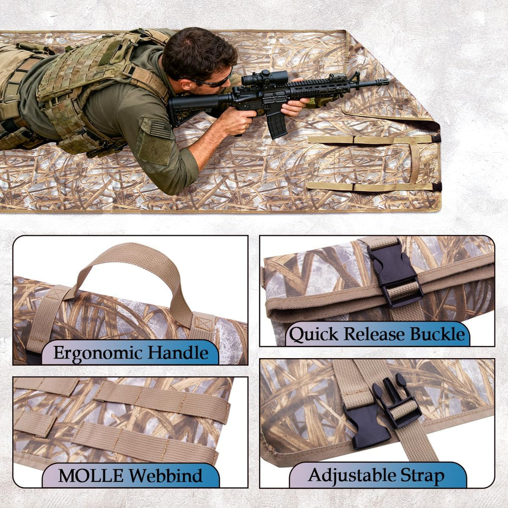 Roll-Up Shooting Mat, Tactical Shooter Mat for Range Rifle Hunting, Non-Slip Durable Shooting Rest Hunting Accessories,Hunting Mats for Shooters